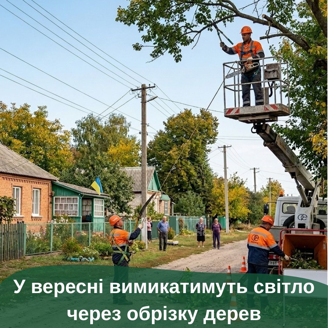 Фотографія працівники обрізають гілки дерев на вулиці
